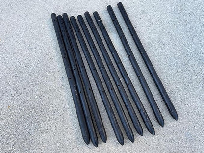 Sandbaggy Round Steel Concrete Form Stakes with Nail Holes - Rust Resistant Coating - Removable, Reusable (200, 3/4 in X 18 in)