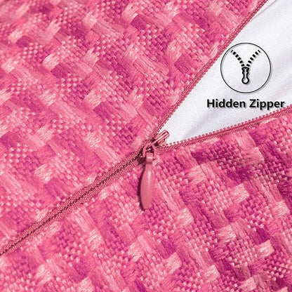 Kevin Textile Outdoor Waterproof Throw Pillow Covers Pack of 2 Valentines Day Farmhouse Decorative Cushion Covers for Garden Patio Tent Balcony Bench Couch Sofa 12x20 Inch, Hot Pink