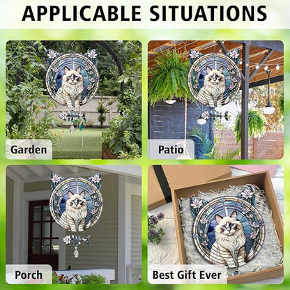 Ragdoll Cat Wind Spinner, Ragdoll Cat Wind Spinner Hanging for Yard and Garden