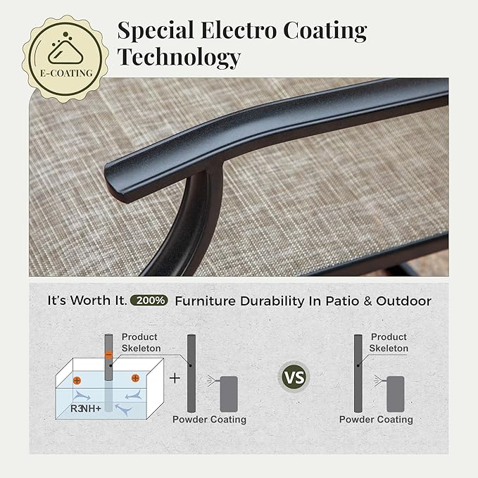 7 Pieces Patio Dining Set, Outdoor Table and Chairs, 6 x Textilene Swivel Dining Chairs and 61" Expandable Patio Dining Table, for Cozy Garden Settings, Grayish Brown