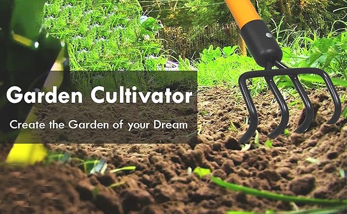 Ashman Garden Cultivator (6 Pack)– Sturdy Hand Tiller/Cultivator – Heavy Duty Blade for Digging, Loosening Soil and Weeding – Rubber Grip Handle for a Strong Hold – Rust Resistant.