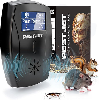 2025 Powerful Ultrasonic Pest Control Plug-in Device with LCD – Electronic Indoor/Outdoor Rodent Deterrent for Mice, Rats, Bats, Squirrels – Sound and Electromagnetic Wave-Based Technology