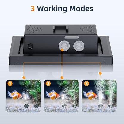 NFESOLAR Solar Pond Aerator with Battery Backup, 3 Modes, 2 Air Stones, Solar Air Pump for Outdoor Garden Small Pond Stock Tank Hydroponics Wildlife