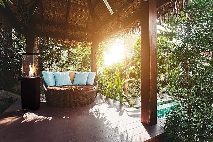 Planika Lighthouse - Patio Heater Outdoor Fireplace for Patio Fueled with Propane Gas 20 lbs cylider - Cover and Regulator Included