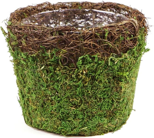 SuperMoss (55152 Vineyard Decorative Moss Basket Ideal for Home Decor, Office Decor, and Indoor Plants, Medium Size: 5.5″ x 4.7″, Fresh Green