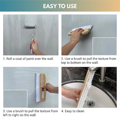 Wallpaper Brush Handle Trowel Hand Finish Concrete Trowel with Comfort Handle for Texturing Concrete in Curbs, Gutters and Other Hard to Reach Areas(WT402C)