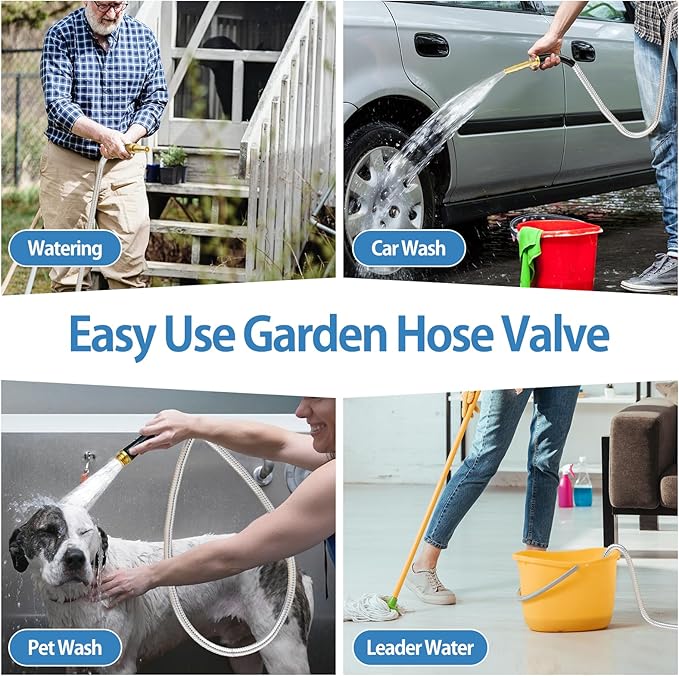 SPECILITE 125 FT Garden Hose, 304 Stainless Steel Metal Heavy Duty Flexible Water Pipe, Kink Free, Durable, Lightweight for Yard, Outdoor with Rubber Grip