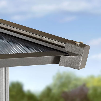 TOOLPORT Hardtop Gazebo 10x10 ft with Aluminum Frame and Approx. 8 mm Polycarbonate Roof