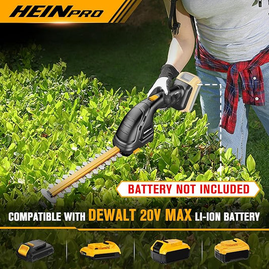 Hedge Trimmer Cordless Compatible with DEWALT 20V MAX Battery 2-in-1 Small Electric Bush Trimmers and Grass Shears for Gardening, Tree, Shrub Trimmer (Tool only)