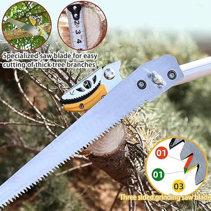 xixi-home Cut and Hold Pruners 4.6-9.8 Ft Long Reach Pole Saw Pruning Shears and Hold Bypass Pruner Extendable Tree Trimmer with Dedicated Serrations Telescoping Fruit Picker