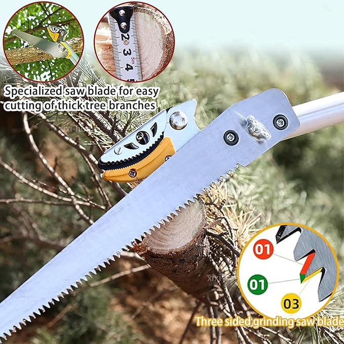 xixi-home 4.2-7.2 Ft Extendable Tree Pruner,Lightweight Tree Trimmers Cut and Hold Pruners,Long Reach Pole Saw Pruning Shears and Hold Branches Bypass Lopper Telescoping Fruit Picker