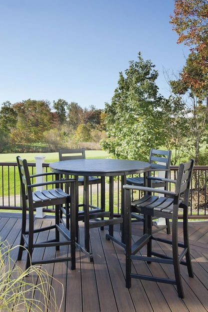 Trex Outdoor Furniture TXRBT248CB Monterey Bay Round Bar Table, 48-Inch, Charcoal Black