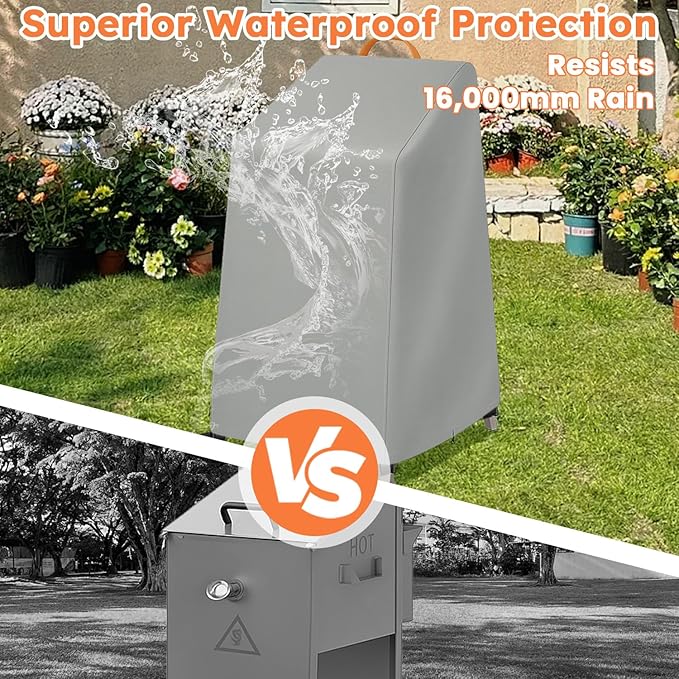 Deep Fryer Cover for Bayou Classic 700–701 | Waterproof Grill & 4 Gallon BBQ Cover with Reflective Handle, Windproof Straps & Drawstring | Outdoor Flat Top Fryer Cover (NO Side Shelf/Cart)