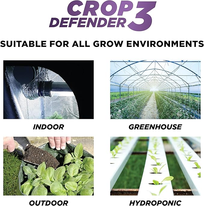 Grower's Ally Crop Defender 3 Concentrate 2.5 gal | Natural, Safe & Organic Insecticide & Fungicide Control for Plants - Powdery Mildew, Spider Mites & Russet Mite Killer