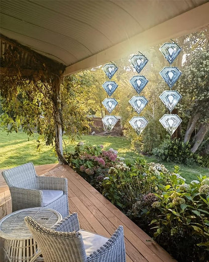 Stainless Steel Wind Spinner - Reflective Garden Spinner to Scare Birds Away, Sparkly Outdoor Decor for Yard, Patio, Farm - Heart Shaped Gift for Mom, Women, Wife
