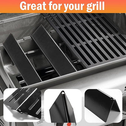 Heat Deflectors for Weber Genesis 300 Series Grills,Compatible with Genesis E310 E320 E330 S310 S320 S330 - Replacement Parts for Weber 7620 7621 7622 65055, 17.5 inch Heat Shield Plates