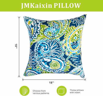 Outdoor Pillows, Pack of 2 Waterproof Decorative Throw Pillows with Inserts, 18”x18” Square Pillows for Couch, Sofa and Patio Furniture