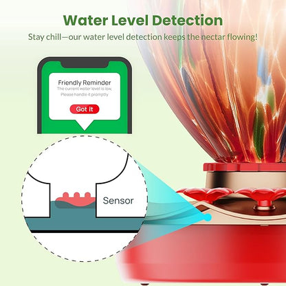 Smart Hummingbird Feeder with Camera, 2K HD Solar Panel Glass Bird Feeder with Night Vision&Water Sensor for Garden Decor, 148°View, AI Bird ID, Alexa & Google Compatible, IP66 Weatherproof