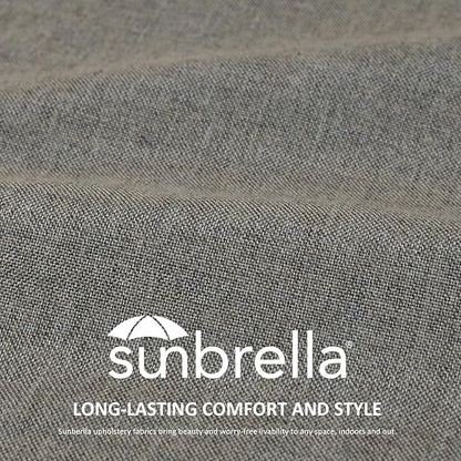 Sunbrella Square Corner Seat Cushions, 19" x 19" x 3", Set of 4, Indoor Outdoor Water Repellent Universal Chair Pads with Ties for Patio Furniture, Garden Dining Chairs, Cast Shale