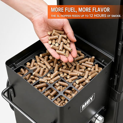 Vertical Pellet Smoker with Cover & Meat Probe, 4-Rack Electric BBQ Smoker Grill, 616 sq in Cooking Space, Digital LED Temperature Control for Outdoor Smoking Ribs, Brisket, Chicken & Sausage