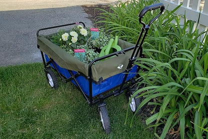 UpBloom - Patent Pending Wagon Liner and Cover with Easy Unloading Handles - Heavy Duty and Waterproof Accessories for Folding Utility Carts, Portable Beach, and Wheelbarrow Styles