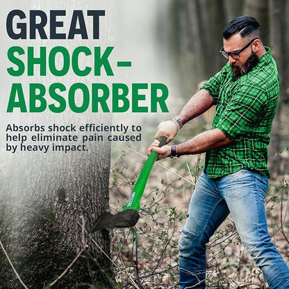 WilFiks Chopping Axe, 36” Camping Outdoor Hatchet for Wood Splitting and Kindling, Forged Carbon Steel Heat Treated Hand Maul Tool, Fiberglass Shock Reduction Handle with Anti-Slip Grip