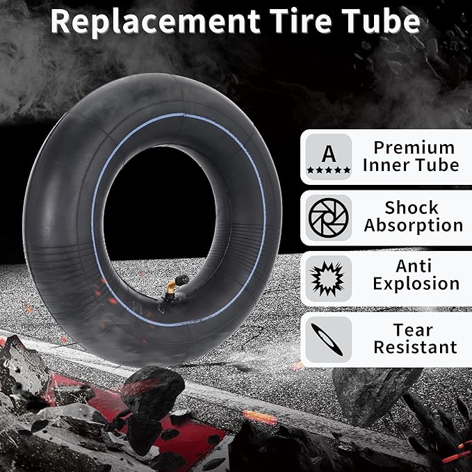 RUTU 4.00-6 Tube 4.10/3.50-6 Heavy Duty Inner Tube with TR87 Bent Valve Stem Replacement for Go Kart Wheelbarrow ATV Lawn Mower Hand Truck Snow Blowers Gorilla Cart 2 Pack