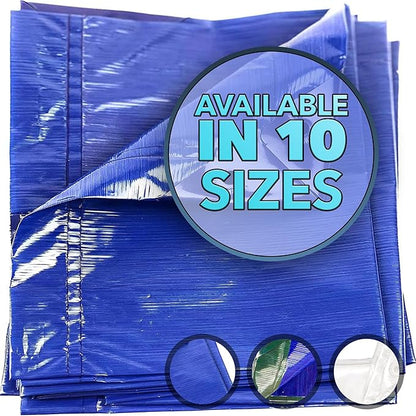 QUEEN OF TARPS | 10x12 Light Duty Tarp Waterproof, 70 GSM is 7 MIL, UV/Tear Resistant Tarp, Camping, Outdoor Furniture, Car, Tents, Painting, Firewood Protection | 10x12, Light Duty