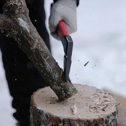 INTERTOOL Hatchet Lightweight for Camp Firewood Splitting & Kindling - Small 14" Wood Chopping Axe with Shock Absorbing Anti-Slip Handle & Sheath - Ax for Outdoor, Hiking, and Gardening - HT08-0291