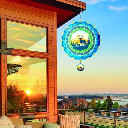 Light Catcher Elks Wind Spinner for Outdoor, 12 inch Hanging Wind Spinners Garden Yard Patio Window Decor, 3D Kinetic Deer Wind Sculpture, Unique Gift for Women Mom Grandma Wife Men Holidays