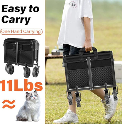 Wagons Carts Foldable - 360Lbs Collapsible Wagon Cart with Wheels Portable - Folding Wagon Lightweight for Camping, Sports, Travel, Picnic, Groceries, Shopping