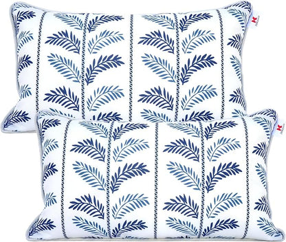 Pack of 2 Patio Lumbar Pillows, 12"x20" Fade Resistant Outdoor Waterproof Lumbar Pillow with Inners, Decorative Garden Lumbar Cushions for Home Patio Terrace Sofa Use