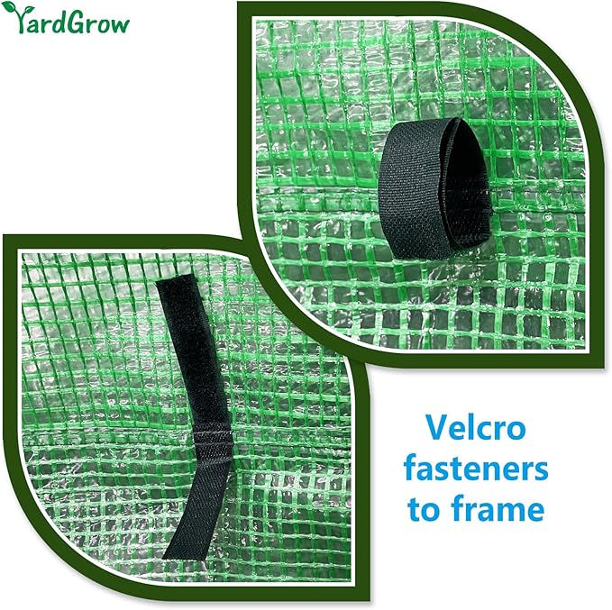 YardGrow Greenhouse Replacement Cover Larger Walk in Outdoor Plant Gardening Greenhouse (Frame Does NOT Included) (Green, 12'x7'x7')