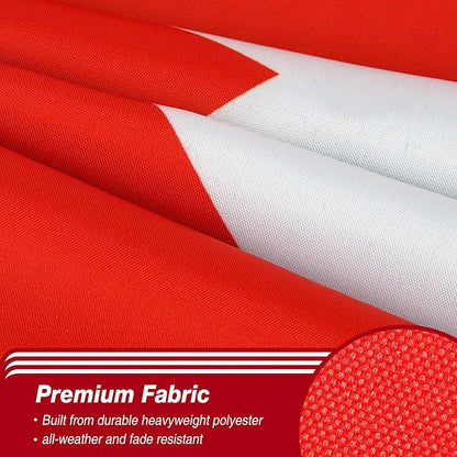 Canada Canadian Flag 3x5 ft Outdoor, Double Sided 3 Ply Heavy Duty National Flag for CA, 100% Quality Polyester Canadian Banner with Brass Grommets 4 Rows Stitches