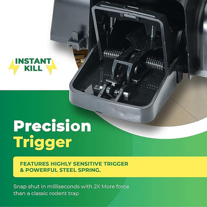 Rat Traps Indoor and Outdoor - 4 Pack Dual-Entry Large Rat Trap Outdoor and Indoor for Home, Garden and Restaurant with 99.9% Trap Rate | Easy to Use Rodent Traps with Safe Hands Free Design - UCatch