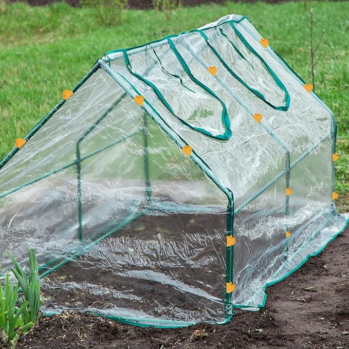 uxcell Greenhouse Clamps for 5/8inch PVC Pipe, 20pcs Greenhouse Film Clamps Shading Net Rod Clip Garden Hoops for Row Cover, Greenhouse Plastic Sheeting(Orange)