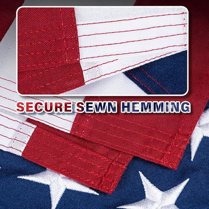 American Flag 3X5 FT TearProof Series, Heavy Duty Tough Spun Polyester USA Flags High Wind for Outside Outdoor with Durable Embroidered Stars Sewn Stripes Brass Grommets