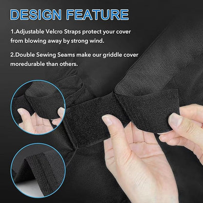 Grill Cover for Weber 28" Slate Rust-Resistant Griddle, Webber 28 in Griddle 3 Burner Flat Top Gas Grill Cover Waterproof Heavy Duty Accessories, Black