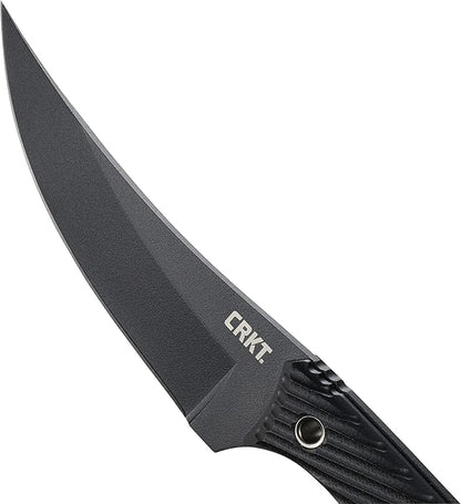 CRKT Clever Girl Fixed Blade Knife with Sheath: Powder Coated SK5 Steel, Upswept Blade, Textured Nylon Handle, Molle Compatible Sheath 2709,Black