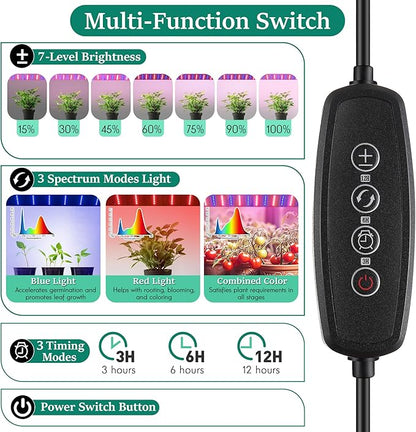 Meonum Indoor Greenhouse with Grow Lights, 51.18 "L x 25.59" W x 21.65" H Small to Medium Portable Greenhouse with 13W Dual Growing Lamps, PVC Film, Timing Function, for Seed Starting