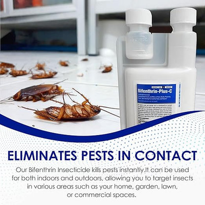 Bifenthrin Plus-C Insecticide (16 oz) - Roach Killer Indoor Infestation, Termite Treatment, Ant Control & Wasp Spray - Home Defense Pest Control, Residential, Commercial, and Industrial Use
