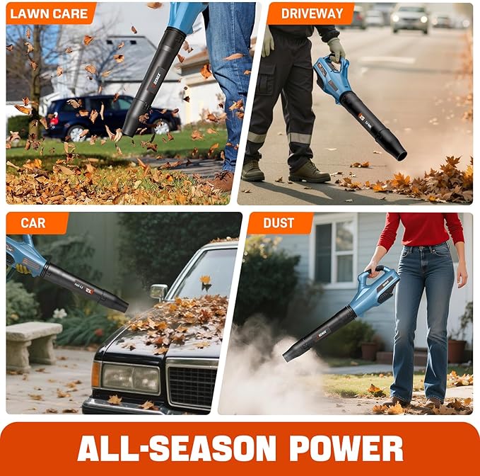 SENIX X5 58V MAX* 2-Piece Cordless Yard Tool Combo Kit with 11“/13" Brushless String Trimmer Weed Wacker,520CFM 3-Speed Leaf Blower,Includes 2.5Ah Battery & Charger (S5K2B1-01)