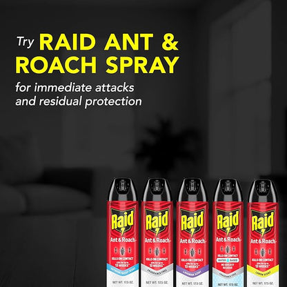 Raid Ant & Roach Killer Spray for Listed Bugs, Keeps Killing for Weeks, Lavender Scent, 17.5 oz