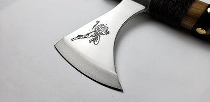 PS 19" Tomahawk Axe Hatchet with Pipe Function. for Camping, Home Decoration, Outdoor Sports Uses
