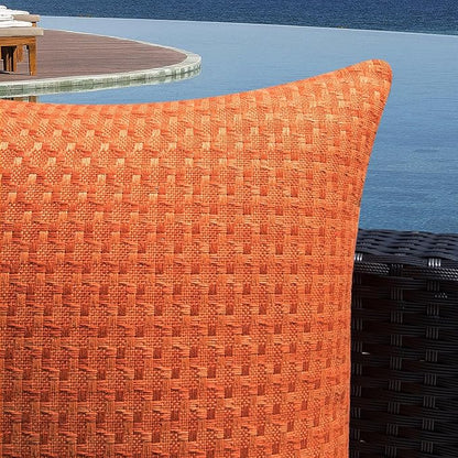 Kevin Textile Fall Outdoor Waterproof Throw Pillow Covers Pack of 2 Farmhouse Decorative Cushion Covers for Garden Patio Tent Balcony Bench Couch Sofa 12x20 Inch, Burnt Orange