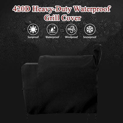 Grill Cover for Traeger Grills Pro 34/780 Series, Outdoor Heavy Duty Waterproof Griddle Cover BBQ Covers Rip-Proof Material Smoker Cover, UV and Fade Resistant Grill Cover(53" Lx 22" W x 47" H)
