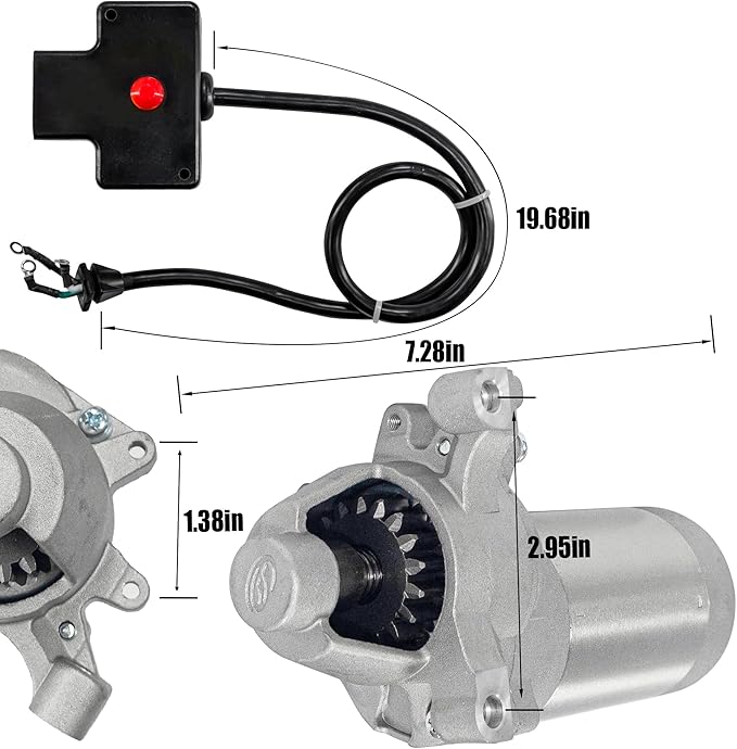 fullas 119-1952 Starter Motor for Toro 21" Power Clear Snow Thrower 621E 621ZE 621QZE 721E 721QZE Series with LC168FDS G210FDS 170FDS 212CC Engines 110V 17 Tooth Starter
