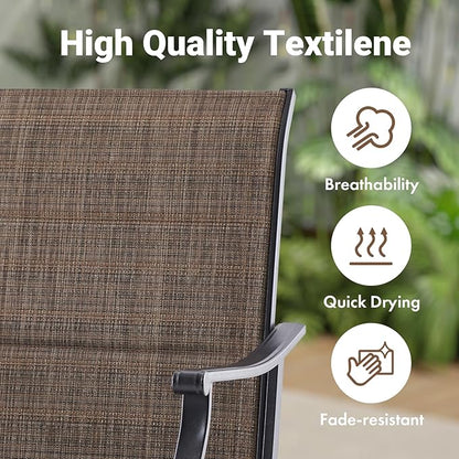 Soohow Patio Dining Chairs Set of 4, Swivel Outdoor Patio Chair with Paded Textilene Fabric, All Weather Outdoor Seats Ergonomic Comfort, Perfect Seats for Backyard, Balcony, and Garden
