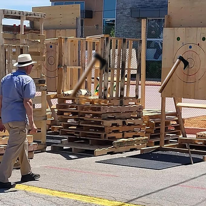 Professional Throwing Axes, 16.1" Throwing Tomahawk Axe with 1065 High Carbon Steel & Wooden Handle, Perfect for Axe Throwing Game for Backyard, Competition and Recreation