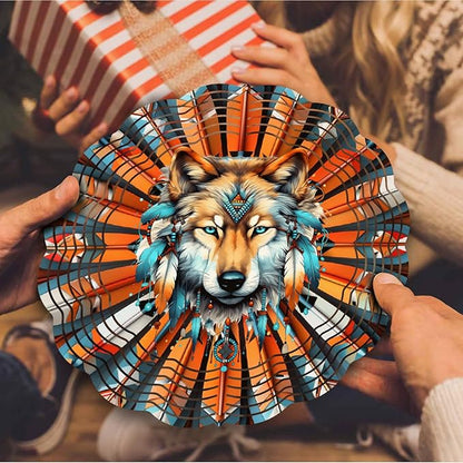 Wolf Wind Spinner, Wolf Wind Spinner Hanging for Yard and Garden, Unique Gift Wind Spinner, 3D Hanging Wind Spinner Outdoor